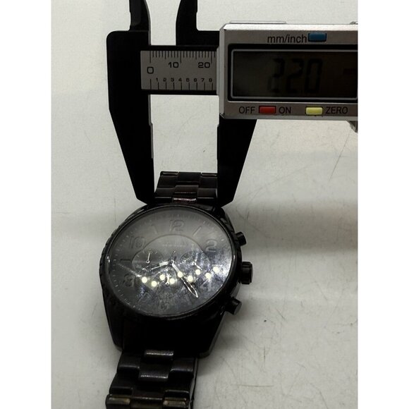 Caravelle New York by Bulova 45B122 Chronograph Quartz Men Watch Black Stainless - Picture 6 of 7